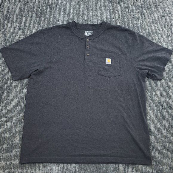 Carhartt Original Fit 3 Button Down Shirt Sleeve Grey Shirt Size XL - Picture 1 of 8
